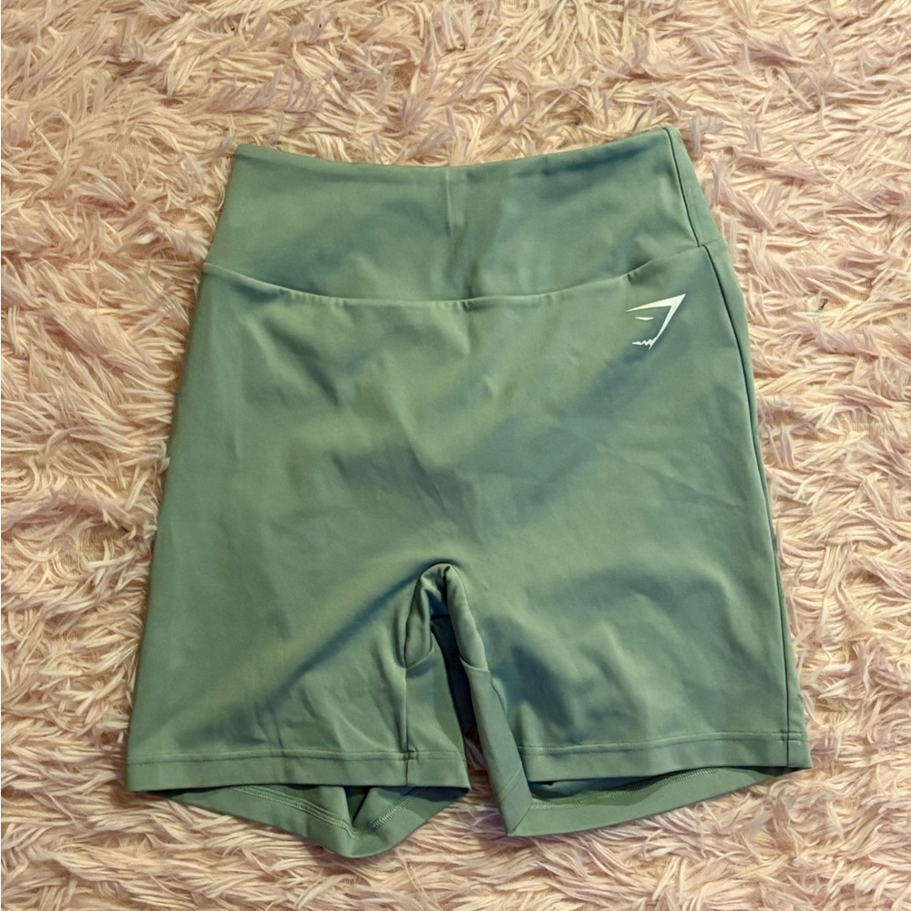Gymshark Women's Sage Green Power Tight Shorts